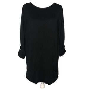 Caslon Roll Sleeve Tunic Sweater Mini Dress with Drop Pockets